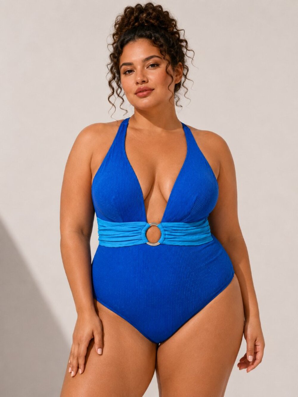 Berlook Blue Ring One Piece Swimsuit 20 2X NWT
